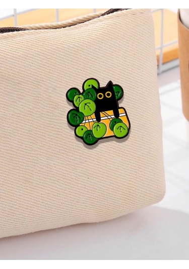 Proshik Siyah Kedi Broş Rozet 293476564 Siyah