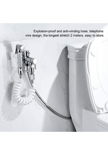 Ulzyvf Yaylı Teleskopik Patlamaya Dayanıklı Hortumu, Esnek Duş Hortumu, Beyaz Renkli Teleskopik Duş Lj Beyaz