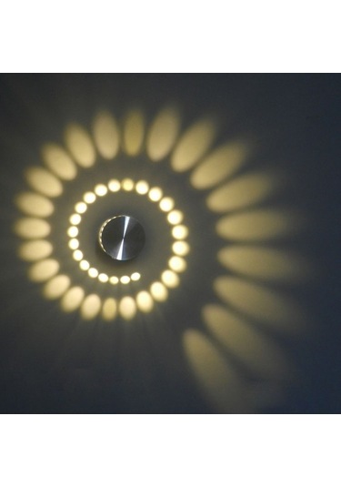Soulader 3w Led Işık Kaynağı İle Modern Dekoratif Spiral Aplik Avize Modeli Sari