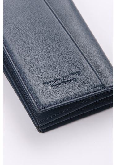 Ancora Leather Hakiki Deri Minimal Kartlık-26206 Lacivert