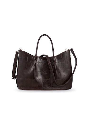 Bilik Deri Logo Detaylı Kahve Kadın El Çantası Riv 147-kr Kahverengi