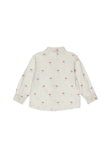 Panço Erkek Çocuk Palmiye Desenli Gömlek Beyaz 2311Bb06009-2386 001