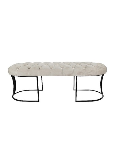 Viego Siyah Bench Puf KREM