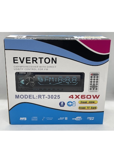 Everton Rt-3025 Çift Usb Usb-Sd-Fm-Aux Bluetooth Oto Teyp 4X60W
