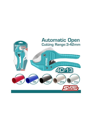 Total Pprc Profesyonel Plastik Tesisat Borusu Boru Kesme Makası 3-42 Mm Çelik Tht534216