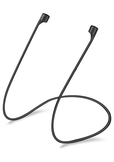 Airpods 1. Nesil / 2. Nesil Manyetik Mıknatıslı Kulaklık Silikon Askılık Siyah