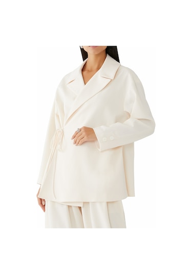 Palmer Harding Şık Wrap Kesim Blazer Crema