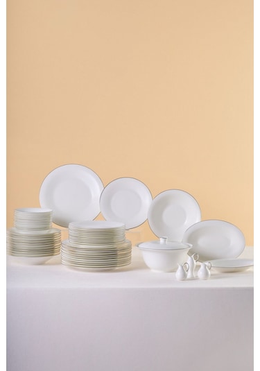 Karaca  Fine Pearl Fame 55 Parça 12 Kişilik Yemek Takımı Platin