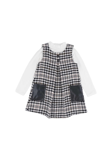 Bestkids Kız Çocuk Kazayağı Desenli Elbise Takım 2-6 Yaş 001