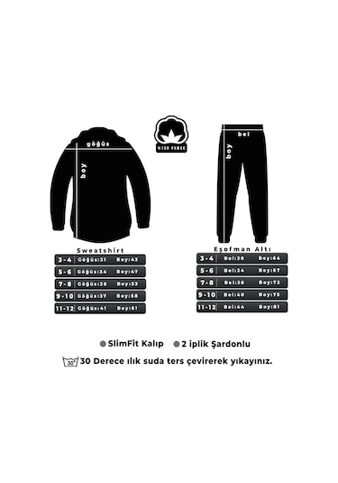 Çocuk Nice Baskılı Eşofman Takımı Siyah