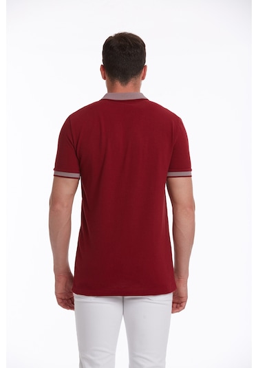 Hatemoğlu Regular Fit Pamuk Polo Yaka Erkek Tişört Bordo