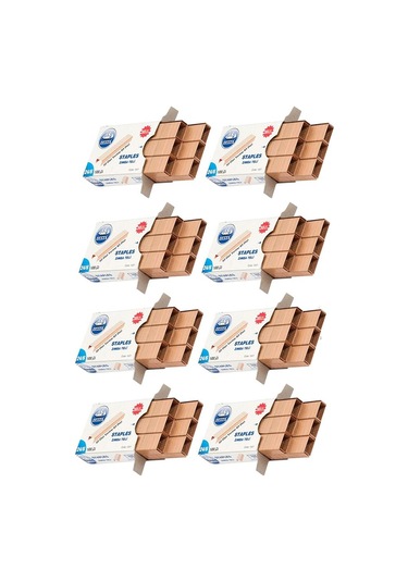 Zımba Teli 24/6 Bakır 1000 Lik 8 Paket Büyük Delta Zımba Teli Sarı 30 Yaprak Zımbalama Kapasiteli Büro Ofis Okul