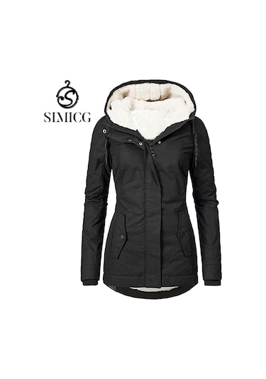 Yeni Kadın Düz Renk Polar Ceket Siyah Siyah