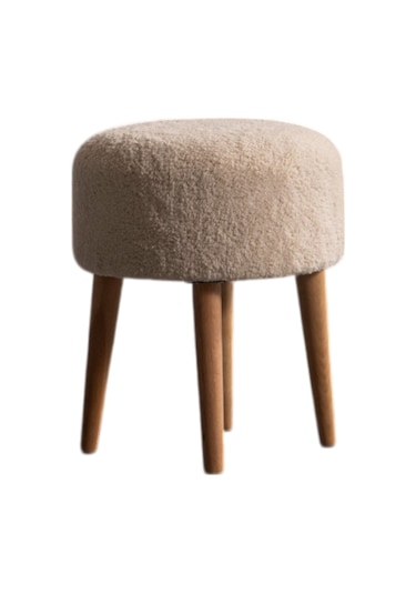 Panda Yuvarlak 4 Ayaklı Çok Amaçlı Puf Vizon Vizon