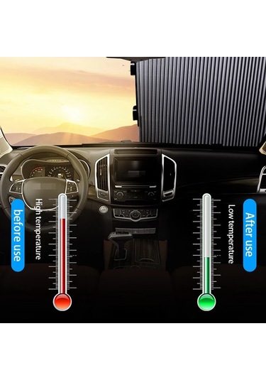 Cbtx Global R-8043 65 Cm Araba Ön Cam Güneşlik Kapak Geri Çekilebilir Cam Güneşlik Vantuzlu