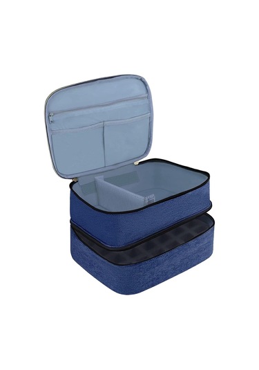 Oje Organizatör Çantası Taşınabilir Tırnak Alet Çantası Manikür Setleri Pembe Mavi