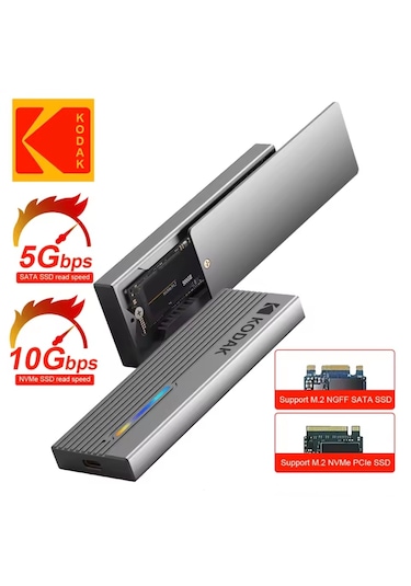 Kodak E010 Pro M2 Nvme+sata Muhafazası Çift Protokol Ce Lisanslı