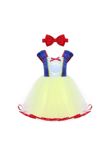 Bebek Bebek Kız Örgü Kolsuz Cadılar Bayramı Kostüm Cosplay Parti Elbise Kafa Bandı İle Mavi - Sarı