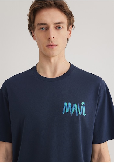 Mavi - Mavi Baskılı Lacivert Tişört 0612468-70490 Lacivert