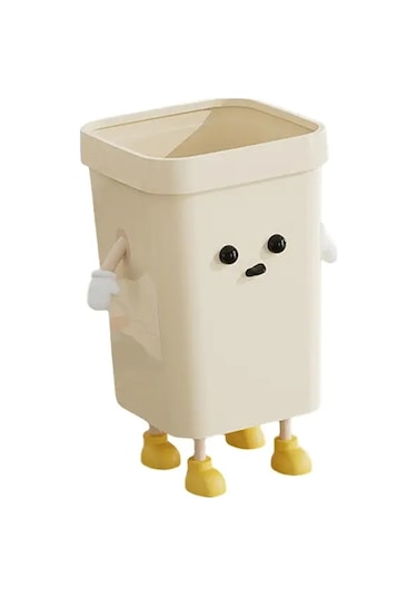 Sones Sevimli Kare Çöp Kutusu Ev Oturma Odası Banyo Çöp Kutusu, Stil: 7l Ayaklı Beyaz Diğer