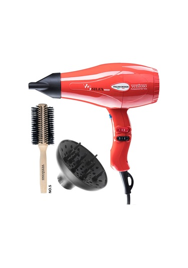 Ventoso V5 Silex5000 Saç Şekillendirme Seti Kırmızı