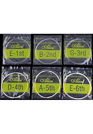 Alicek Lasik Gitar Tel Set Tam Takım 6 Adet Klasik Gitar Tel Seti