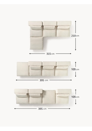 Most Mollirest 4 Modül Köşe 01 Kırık Beyaz Keten Kumaş Silikon Do