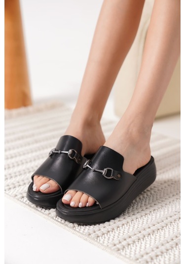 Kocadal Kocadal Nelly Siyah Hakiki Deri Terlik Muhtelif