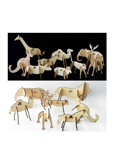 Ahşap Maket Hayvanlar Çocuklar Boyanabilir - Koyun Boya Setli