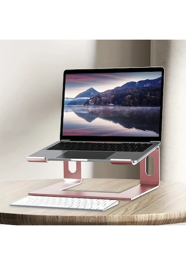 Willowhaven Gri 10-13 İnç Ayarlanabilir Alüminyum Laptop Standı Soğutucu Ped Ergonomik Masaüstü Dizüstü Bilgisayar Sehpası