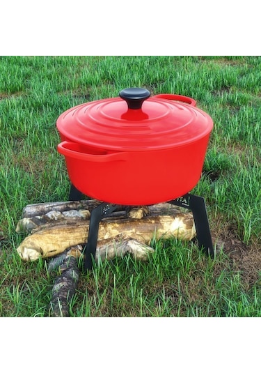 29 Cm Latnox OX+ Kamp Ocağı - Ateş Üstü Izgara - Kamp Malzemesi Siyah