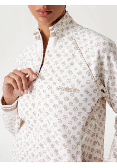 Guess Aggie Kadın Krem Aktif Scuba Sweatshirt V5yq03kb212-p1ms Krem