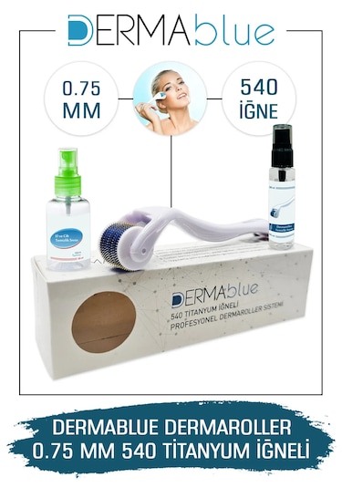 Dermablue 0.75mm Dermaroller 540 Titanyum Iğneli Orijinal Derma R