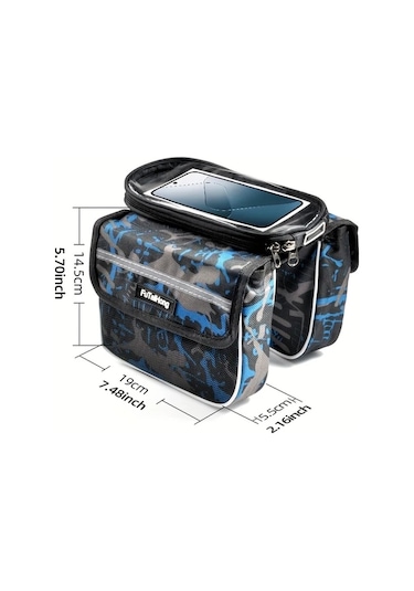 Willowhaven Kamufle Yeşil Bisiklet Sırt Çantası Sürüş Çantası Üst Boru Torbası Haki