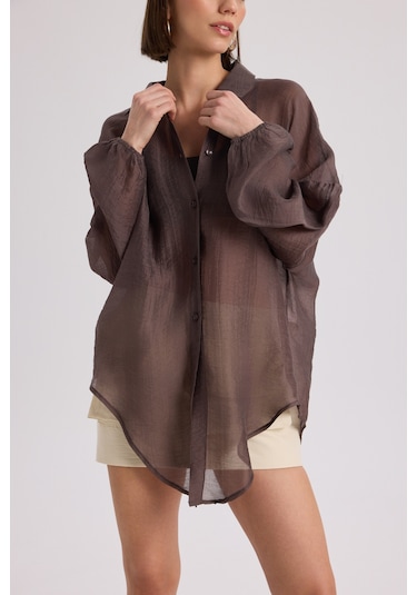 Mai Collection Mai Studios Co. Lyra Oversize Kahve Gömlek Kahve