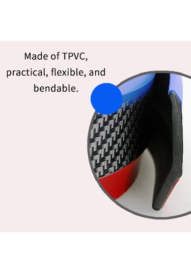 Vkemall Otomobil Ön Arka Tampon Yan Etek Koruma Şeridi - 2.5m Tpvc Esnek Kırmızı