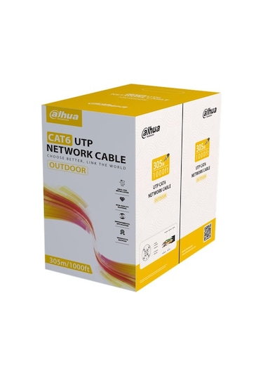 Dahua Cat6 Utp Outdoor Data Kablo Saf Bakır 305m