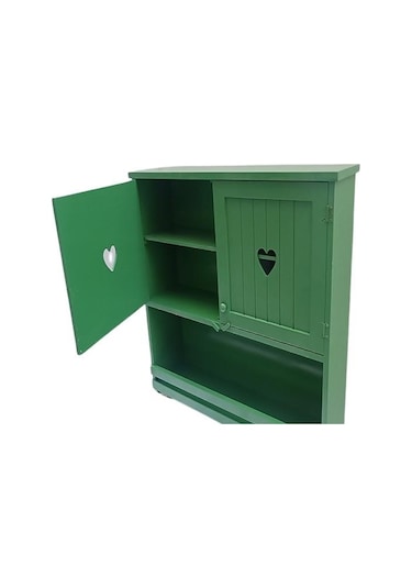 Hobi Adn 90356 Mutfak Dolap Terek Kalp Kapaklı Ahşap Mdf Parlak Yeşil El Yapım