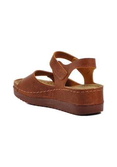 Ayakmod 07-109 Rr Taba Kadın Dolgu Topuk Sandalet 001