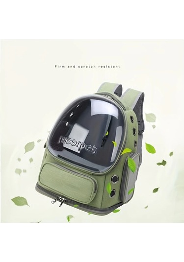 Fochsia Havayolu İçin Polyester Kedi Sırt Çantası, Fermuarlı Nefes Alabilir Evcil Hayvan Seyahat Çantası, Kaki