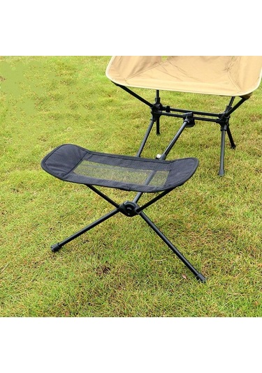 Homyl Katlanır Kamp Sandalyesi Ayak Dayama Aksesuarı Alüminyum Siyah