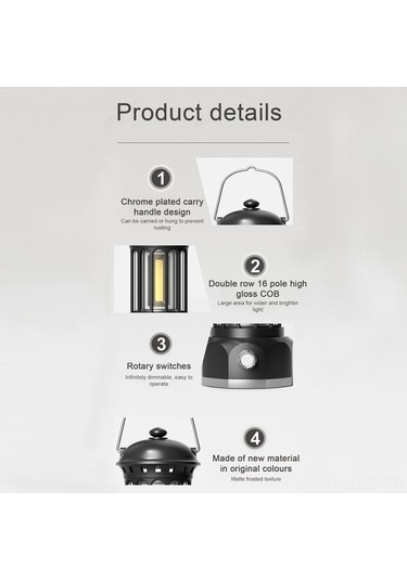 Ulzyvf Çevik Sürekli Şarj Saplı Retro Mekan Lambası Karanlık Kamp Kablosuz Işık Fener, Ev Ve Dış Çadır İçin Beyaz Ayarı Atmosferler Beyaz