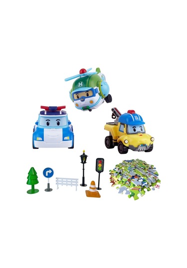 Robocar Poli Gogo City Seti Poli, Bucky Ve Helly Figürlü Puzzle Ve Aksesuar Oyuncak Seti 3+ Yaş Robocar
