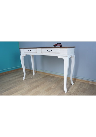 Masifart Ceviz Eskitme Tablalı Dresuar Beyaz 120 Cm Eskitme  Patin Ceviz