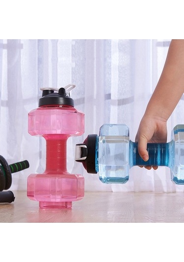 Novahub Yeni Yaratıcı Spor Şişesi 2600ml Kapasiteli Plastik Dambıl Fincan, Fitness Kupası, Sonbahar-kış Reklam Su Bardağı, Sarı, Çok Renkli 2600ml Dambıl Fincan Çok Renkli