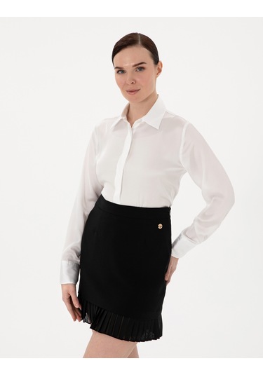 Pierre Cardin Kadın Ekru Gömlek Desenli 50313588-vr019 Ekru