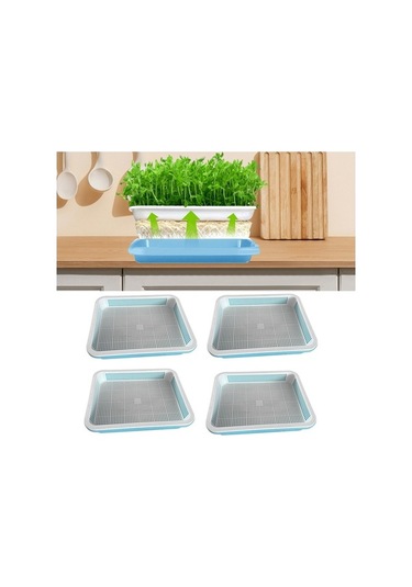 Trendooze 4 Adet Bahçe Filizleme Tepsisi Buğday Çimi Seti