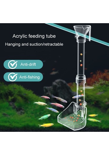 Sones 13-18 Cm Akvaryum Besleme Borusu Akrilik Yemlik Küçük Balık Besleme Borusu