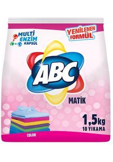 ABC Matik Renkliler Toz Çamaşır Deterjanı 10 Yıkama 1500 G