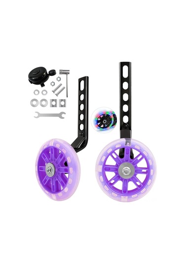 Geeroyoo Çelik Ve Plastikten Yapılmış, 7 Renk Seçeneği İle 5.3 İnç Jantlı Bisiklet Eğitim Tekerlekleri Seti Mor